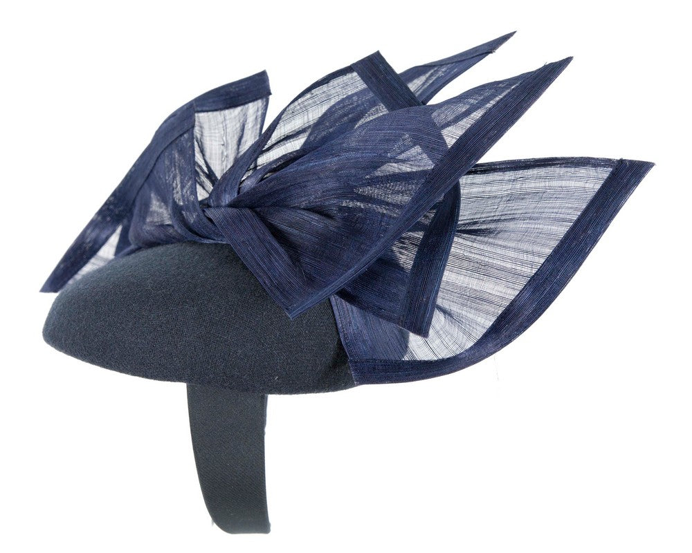 Bespoke navy winter racing fascinator by Fillies Collection F662