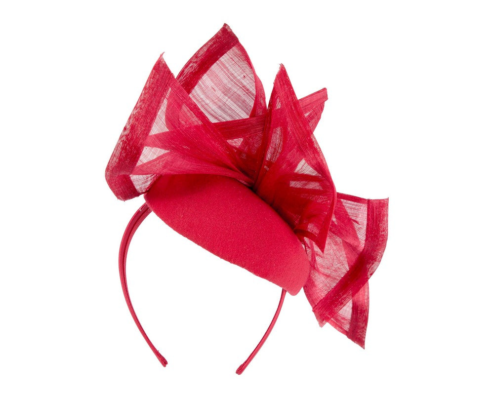 Bespoke red winter racing fascinator by Fillies Collection F662