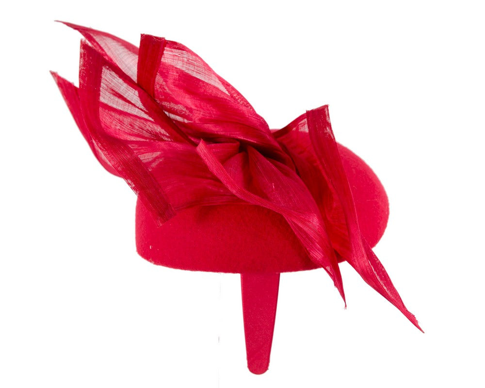 Bespoke red winter racing fascinator by Fillies Collection F662