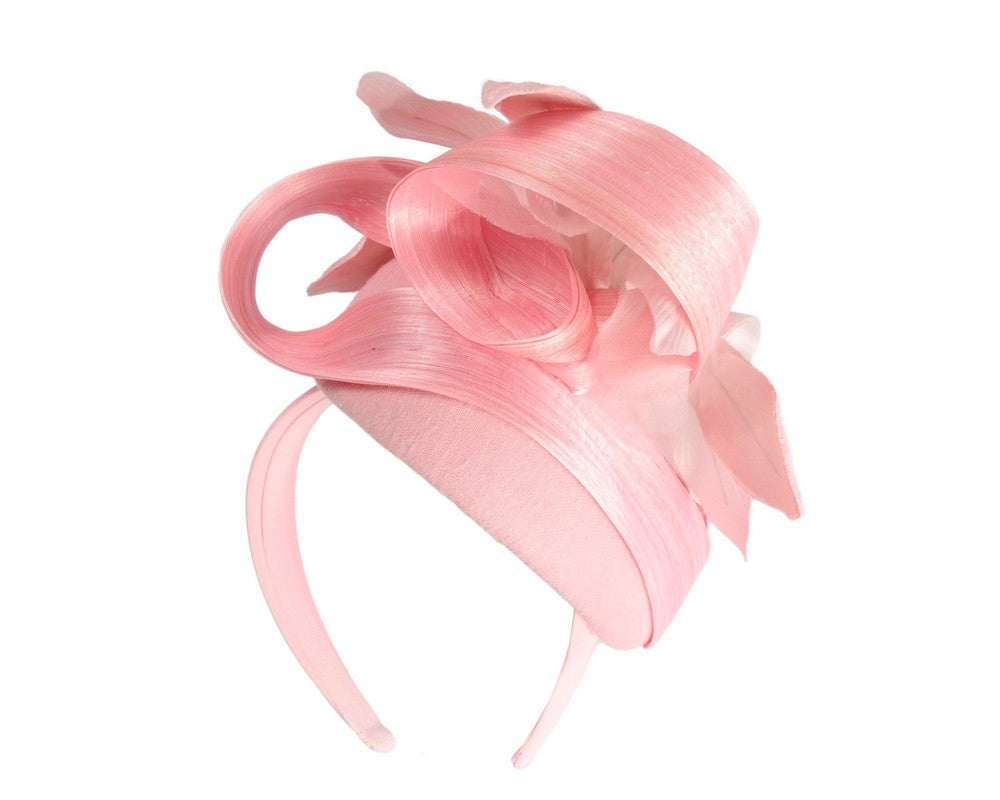 Tall pink winter racing pillbox fascinator by Fillies Collection-5