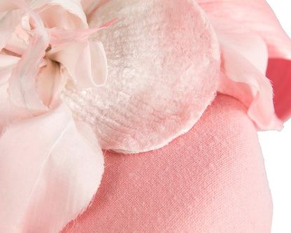 Tall pink winter racing pillbox fascinator by Fillies Collection-4