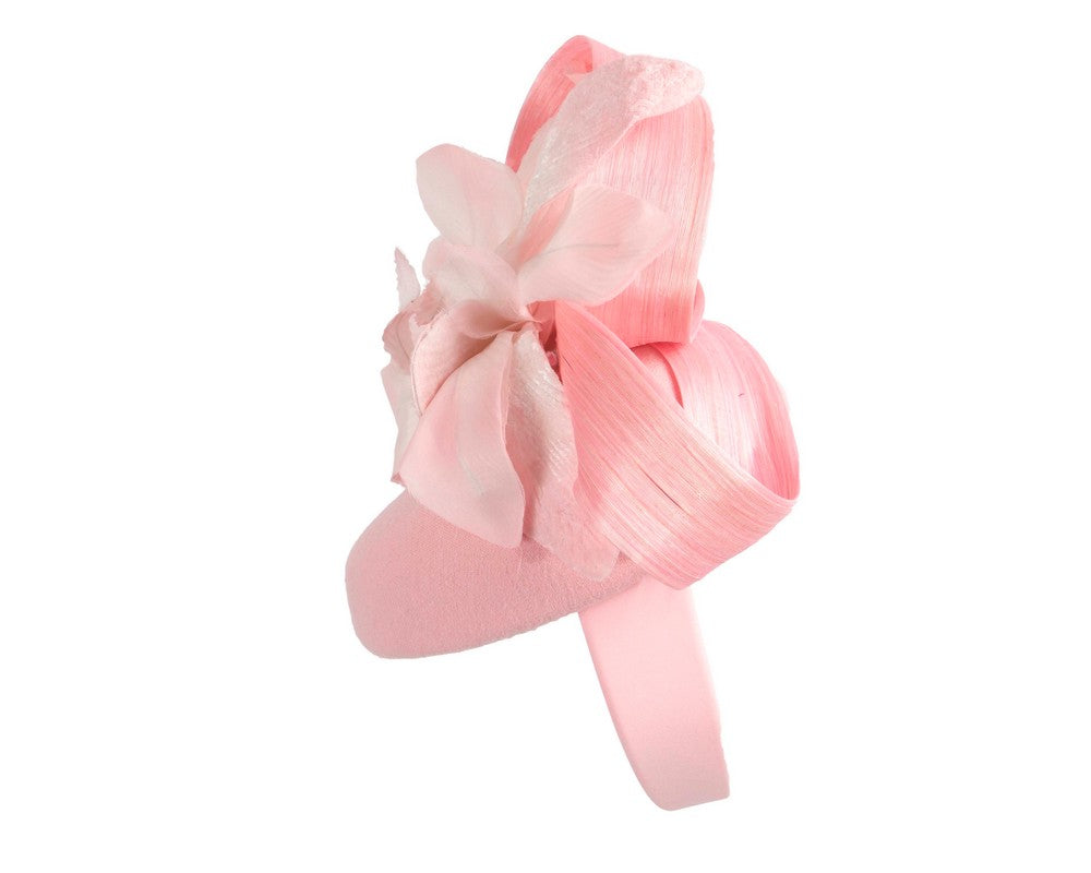 Tall pink winter racing pillbox fascinator by Fillies Collection-3