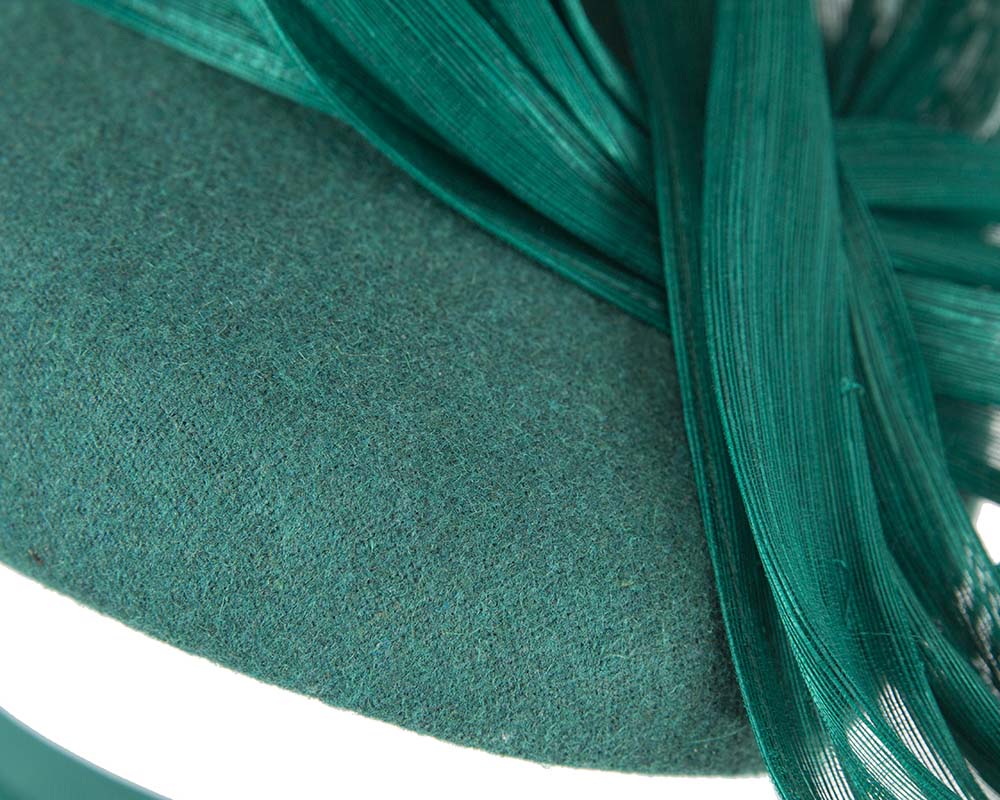 Bespoke teal pillbox with bow by Fillies Collection
