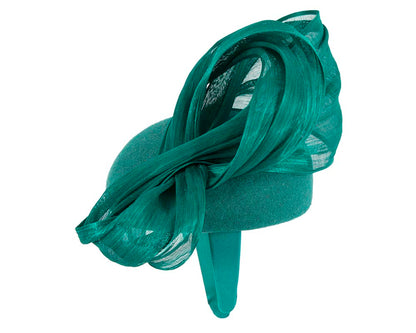 Bespoke teal pillbox with bow by Fillies Collection