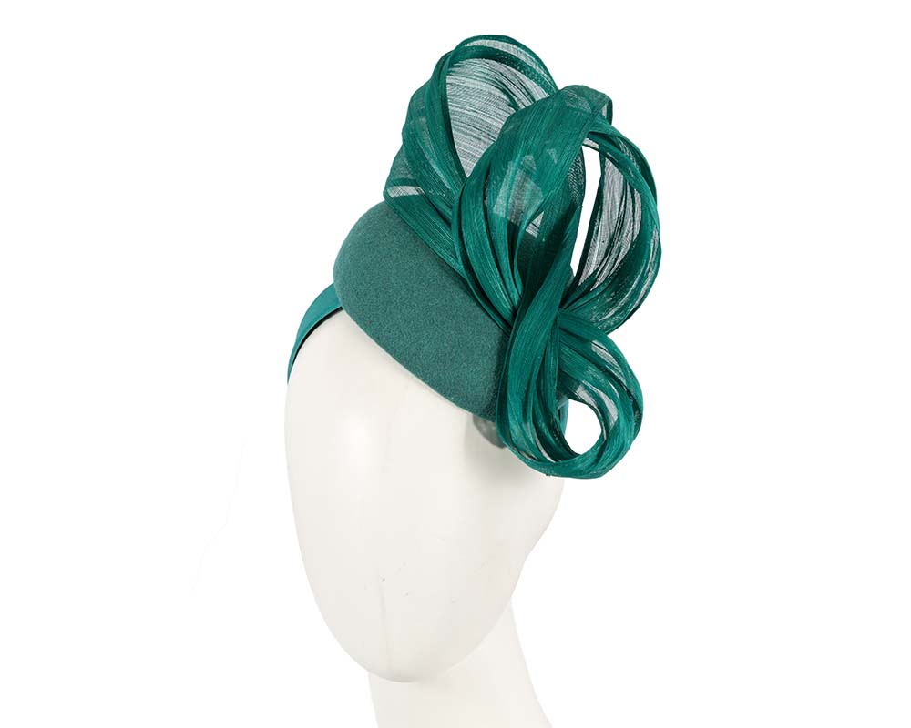 Bespoke teal pillbox with bow by Fillies Collection