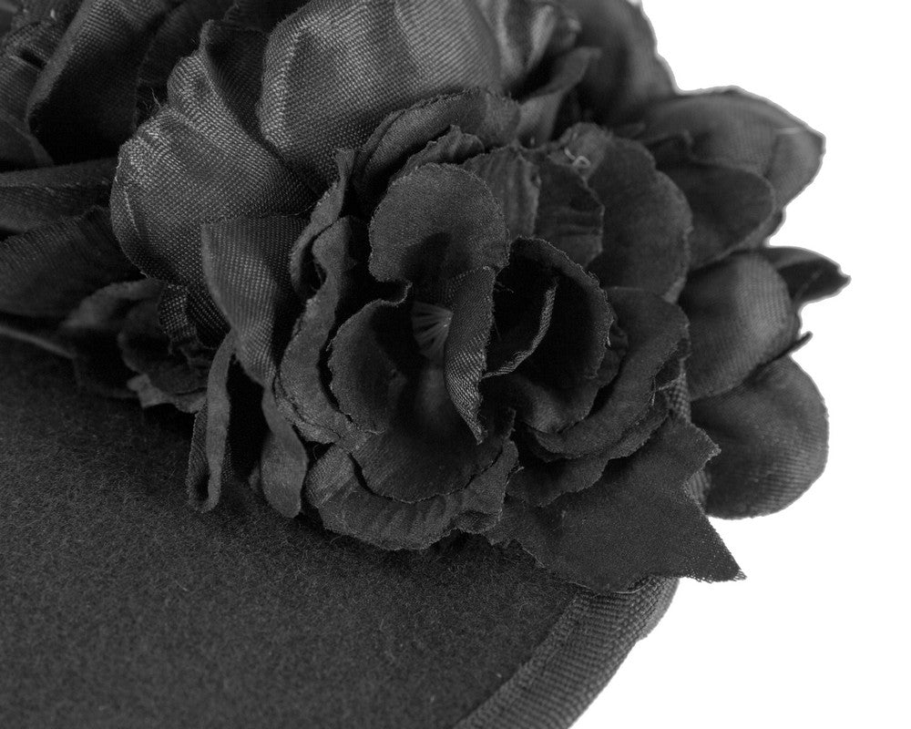 Black flower fascinator by Fillies Collection-4