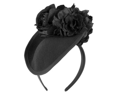Black flower fascinator by Fillies Collection-1