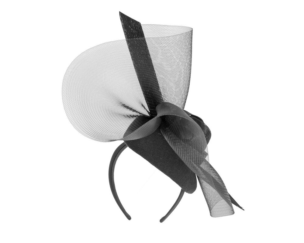 Tall black winter racing fascinator by Fillies Collection-5