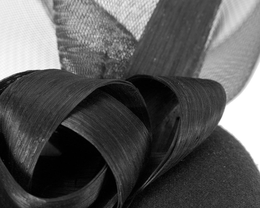 Tall black winter racing fascinator by Fillies Collection-4