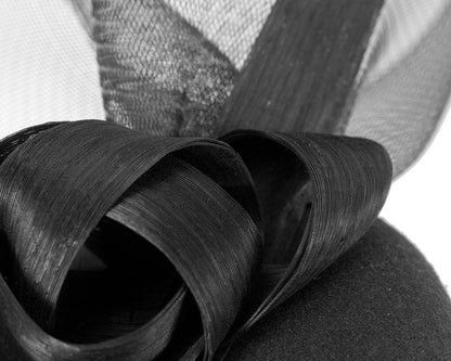 Tall black winter racing fascinator by Fillies Collection-4