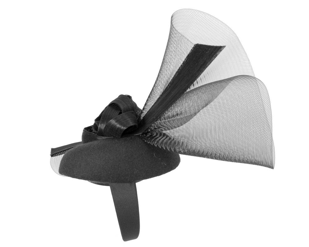 Tall black winter racing fascinator by Fillies Collection-2