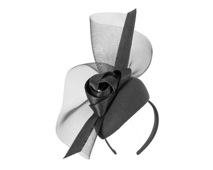 Tall black winter racing fascinator by Fillies Collection-1