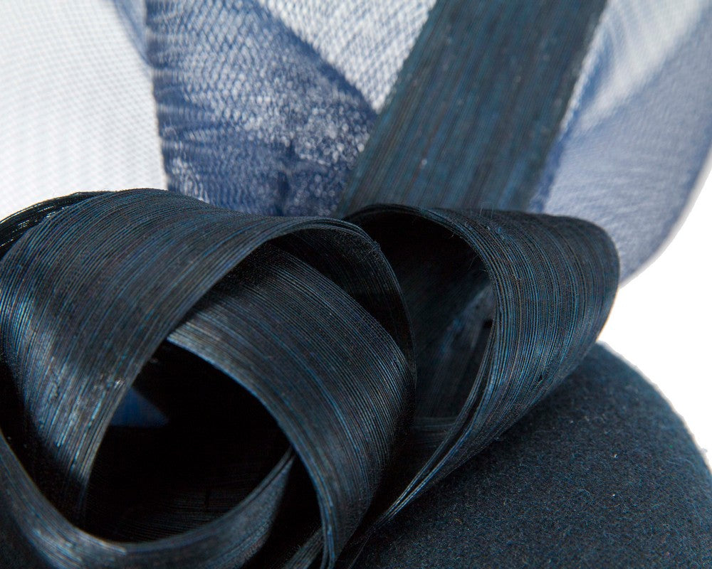 Tall navy winter racing fascinator by Fillies Collection-4