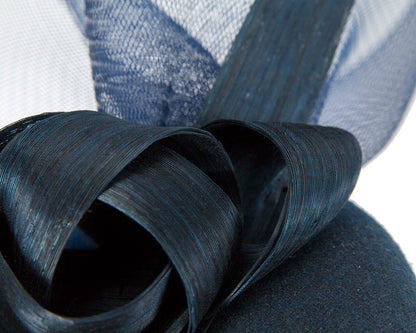 Tall navy winter racing fascinator by Fillies Collection-4