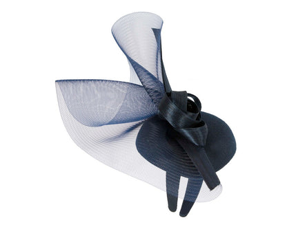 Tall navy winter racing fascinator by Fillies Collection-3
