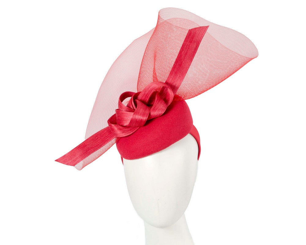 Tall red winter racing fascinator by Fillies Collection-0