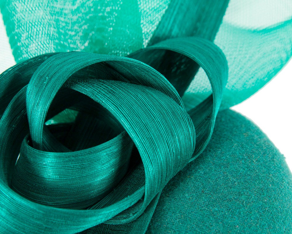 Tall teal green winter racing fascinator by Fillies Collection-4