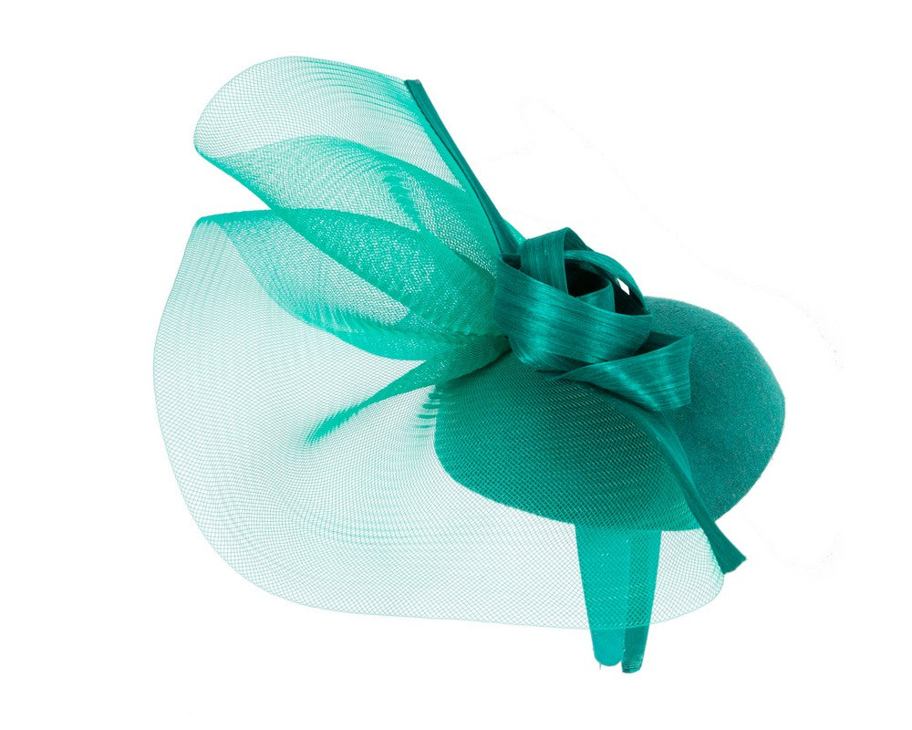 Tall teal green winter racing fascinator by Fillies Collection-3