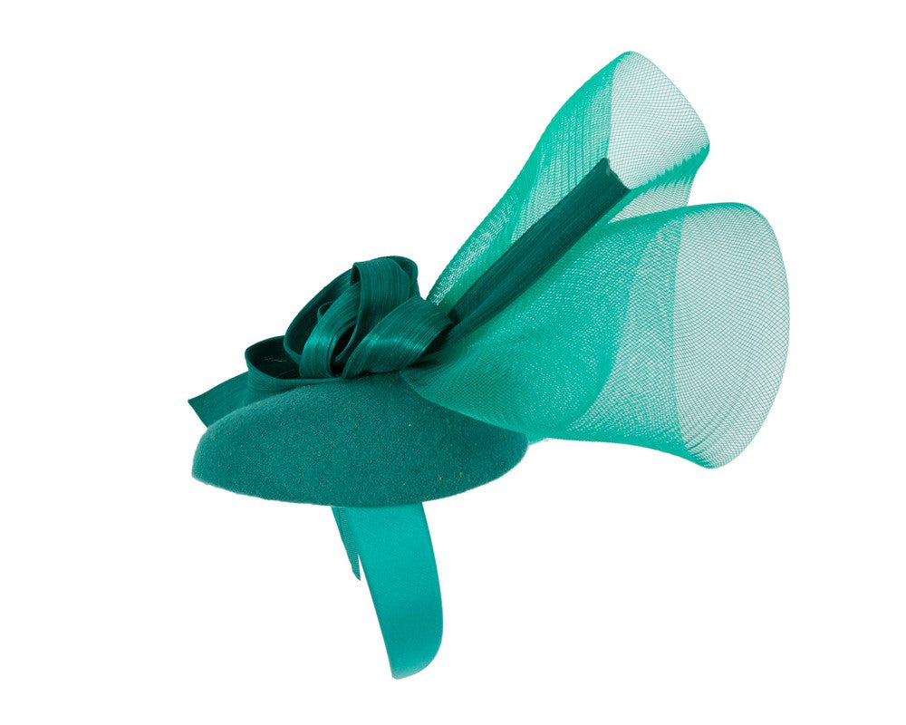 Tall teal green winter racing fascinator by Fillies Collection-2