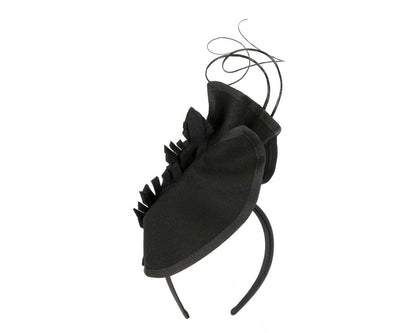 Exclusive black felt winter racing fascinator by Fillies Collection