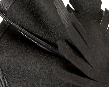 Exclusive black felt winter racing fascinator by Fillies Collection