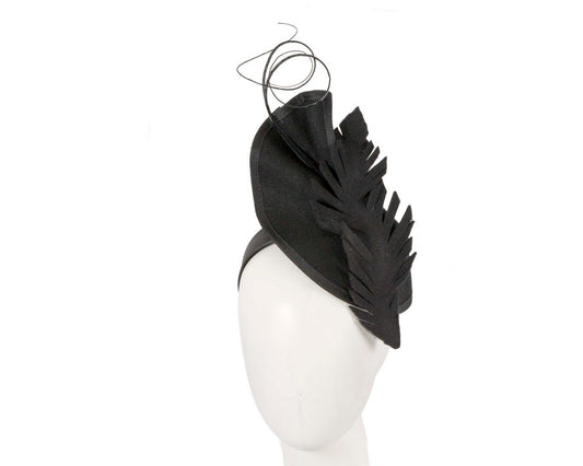 Exclusive black felt winter racing fascinator by Fillies Collection