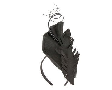 Exclusive black felt winter racing fascinator by Fillies Collection