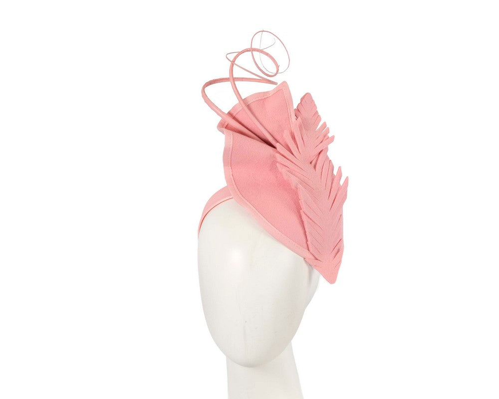 Exclusive pink felt winter racing fascinator by Fillies Collection