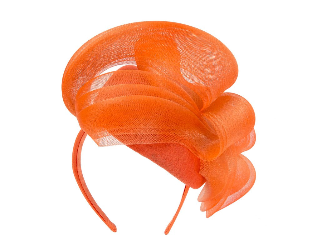 Orange winter racing fascinator by Fillies Collection-5