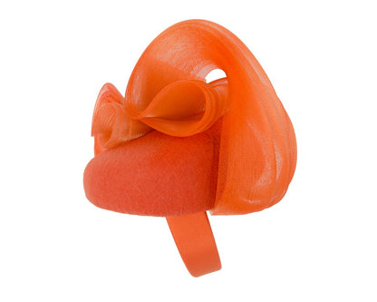 Orange winter racing fascinator by Fillies Collection-2