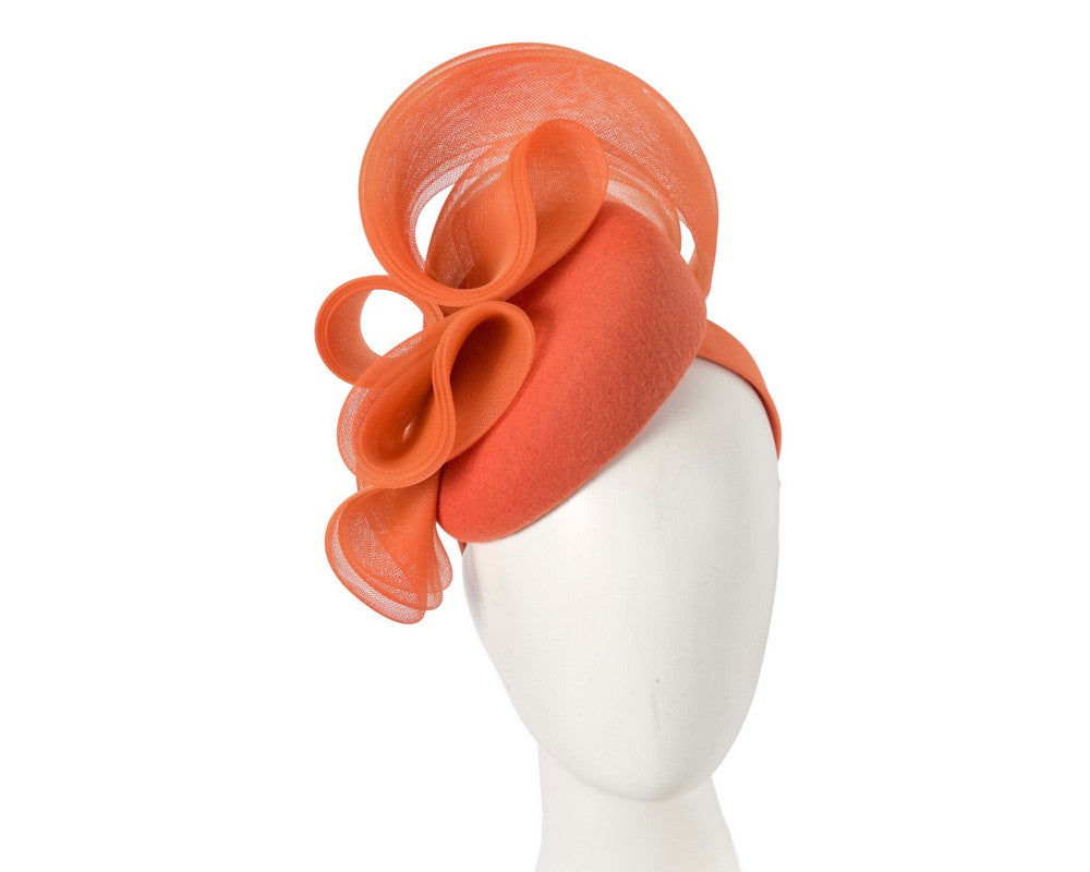 Orange winter racing fascinator by Fillies Collection-0