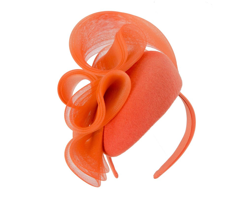 Orange winter racing fascinator by Fillies Collection-1