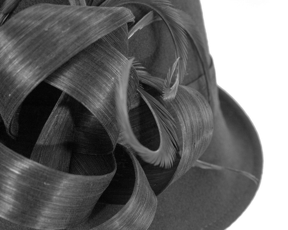 Exclusive black cloche winter hat by Fillies Collection