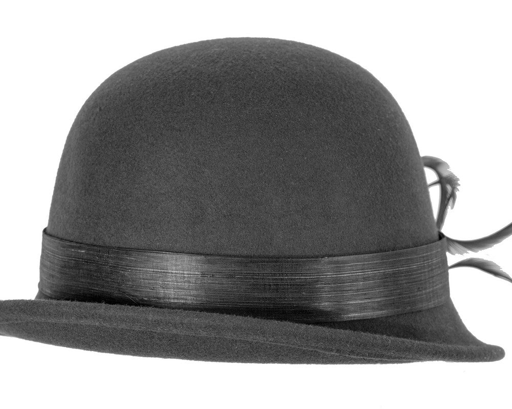 Exclusive black cloche winter hat by Fillies Collection