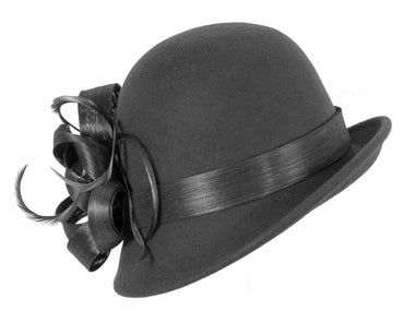 Exclusive black cloche winter hat by Fillies Collection