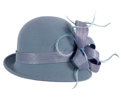 Exclusive light blue cloche winter hat by Fillies Collection