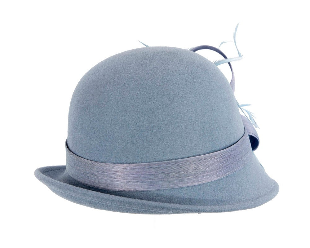 Exclusive light blue cloche winter hat by Fillies Collection