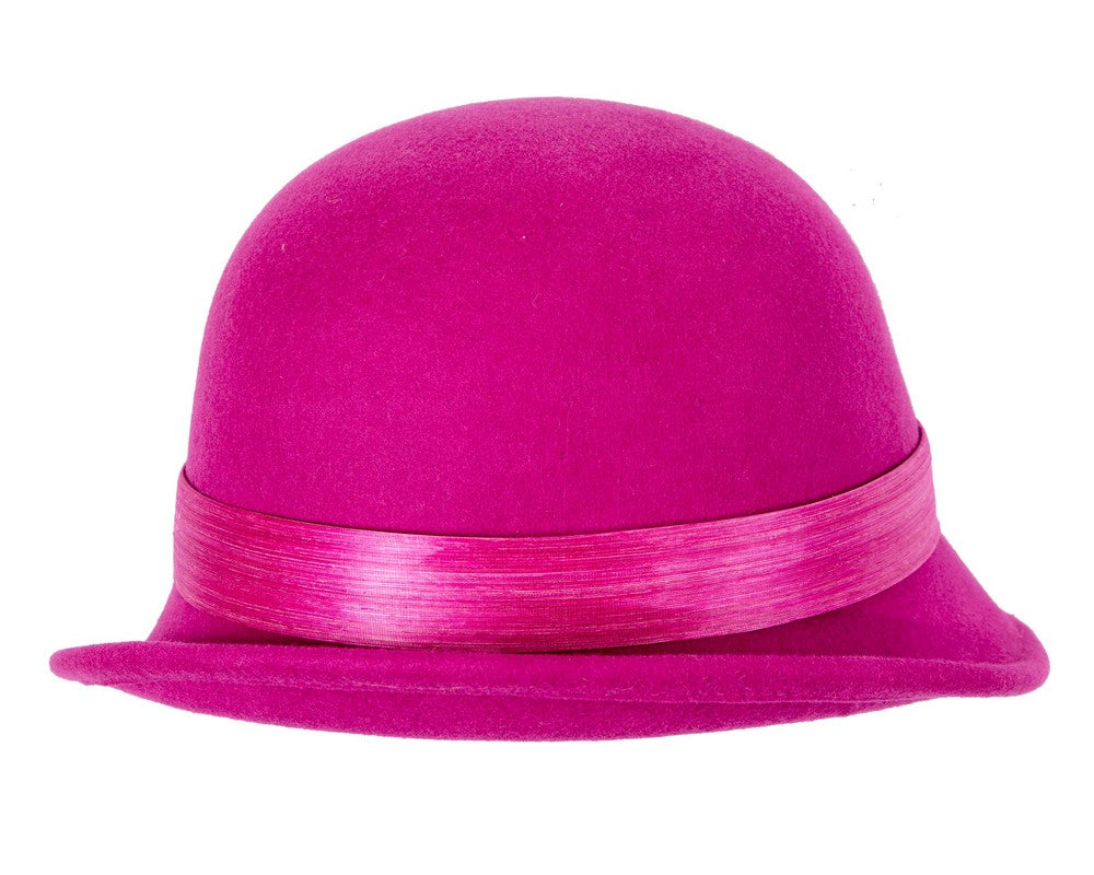 Exclusive fuchsia cloche winter hat by Fillies Collection