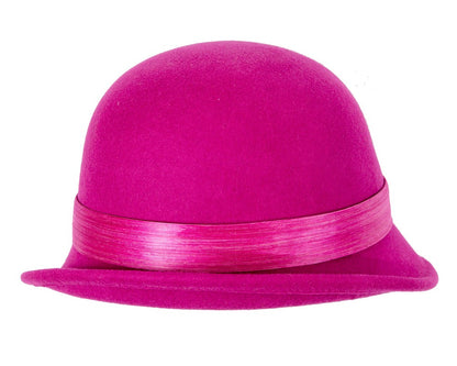 Exclusive fuchsia cloche winter hat by Fillies Collection