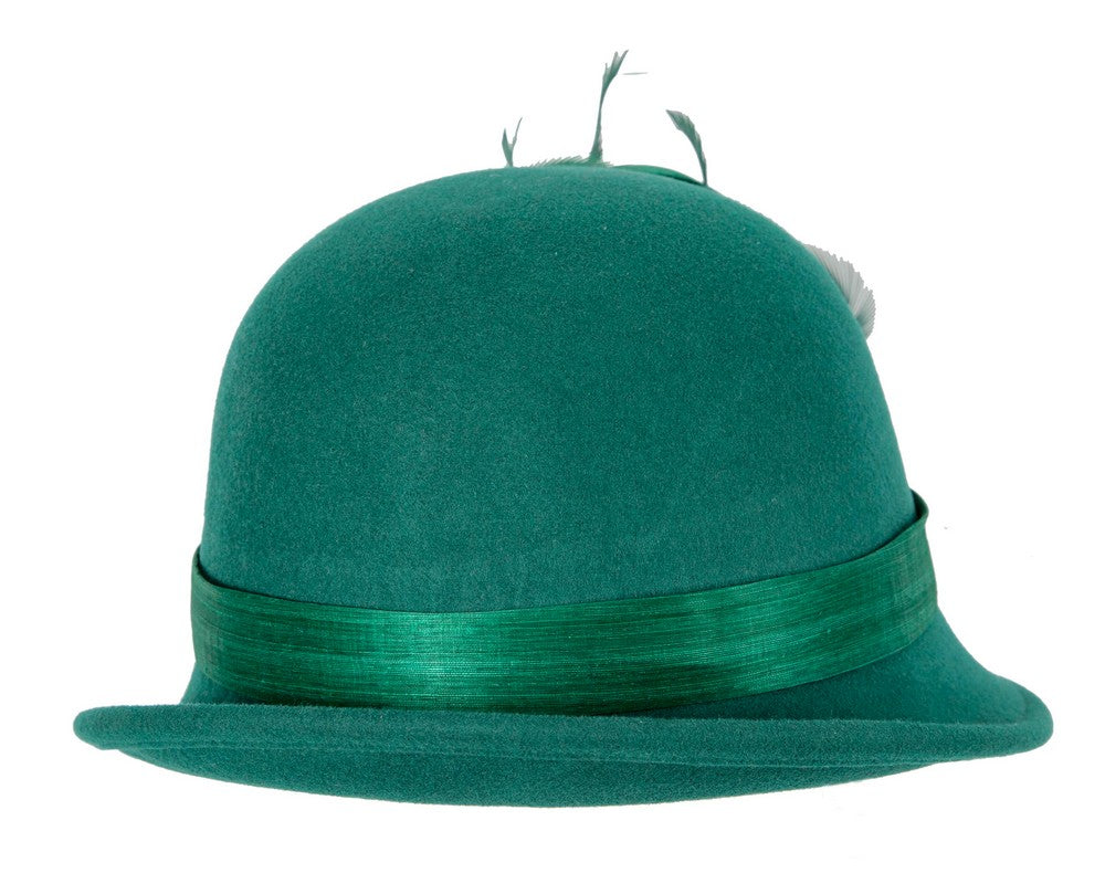 Exclusive green cloche winter hat by Fillies Collection