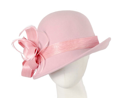 Exclusive pink cloche winter hat by Fillies Collection