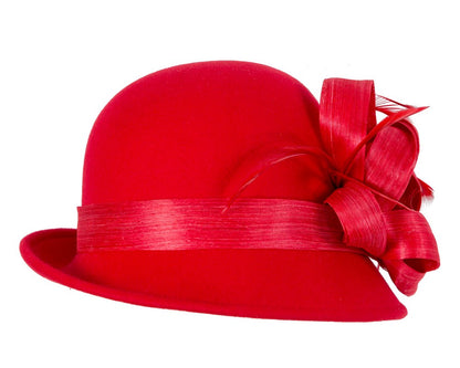 Exclusive red cloche winter hat by Fillies Collection-5