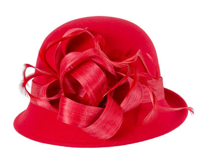 Exclusive red cloche winter hat by Fillies Collection-3