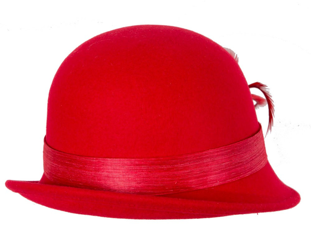 Exclusive red cloche winter hat by Fillies Collection-2