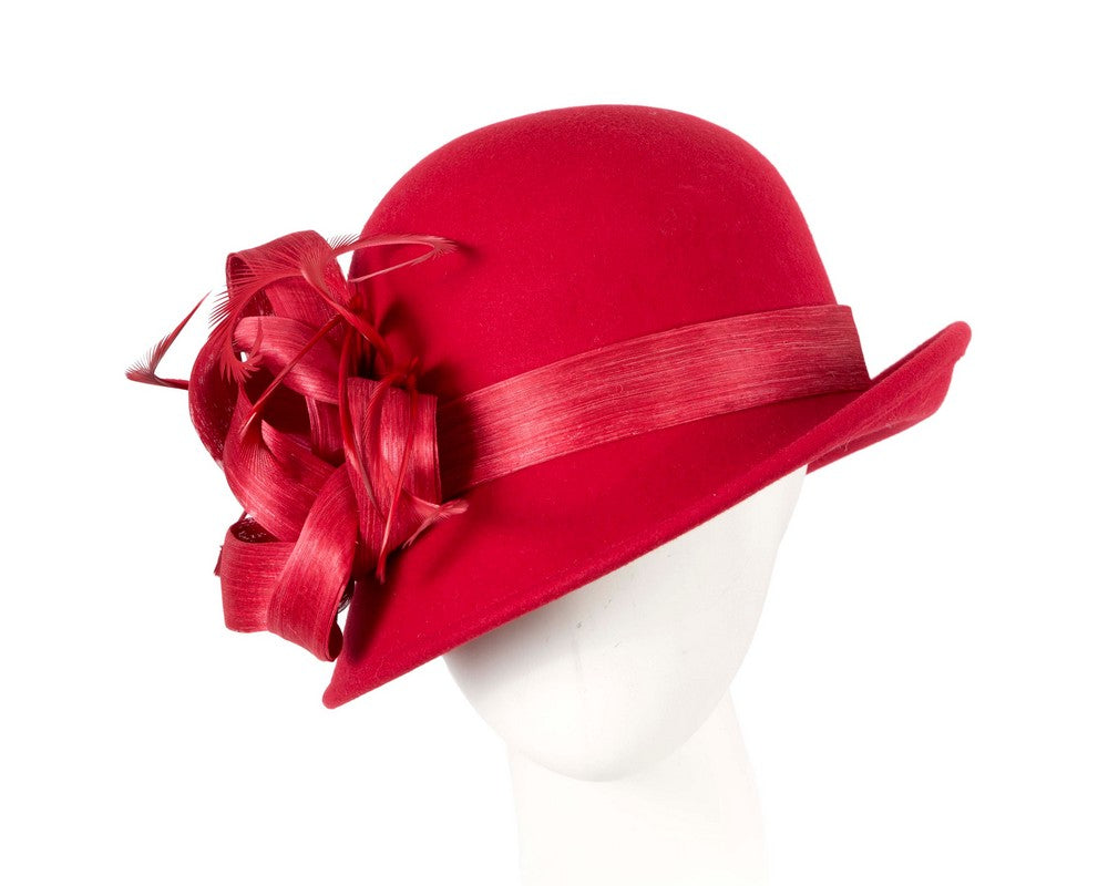 Exclusive red cloche winter hat by Fillies Collection-0