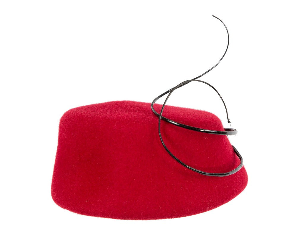 Bespoke red winter racing fascinator by Fillies Collection F675