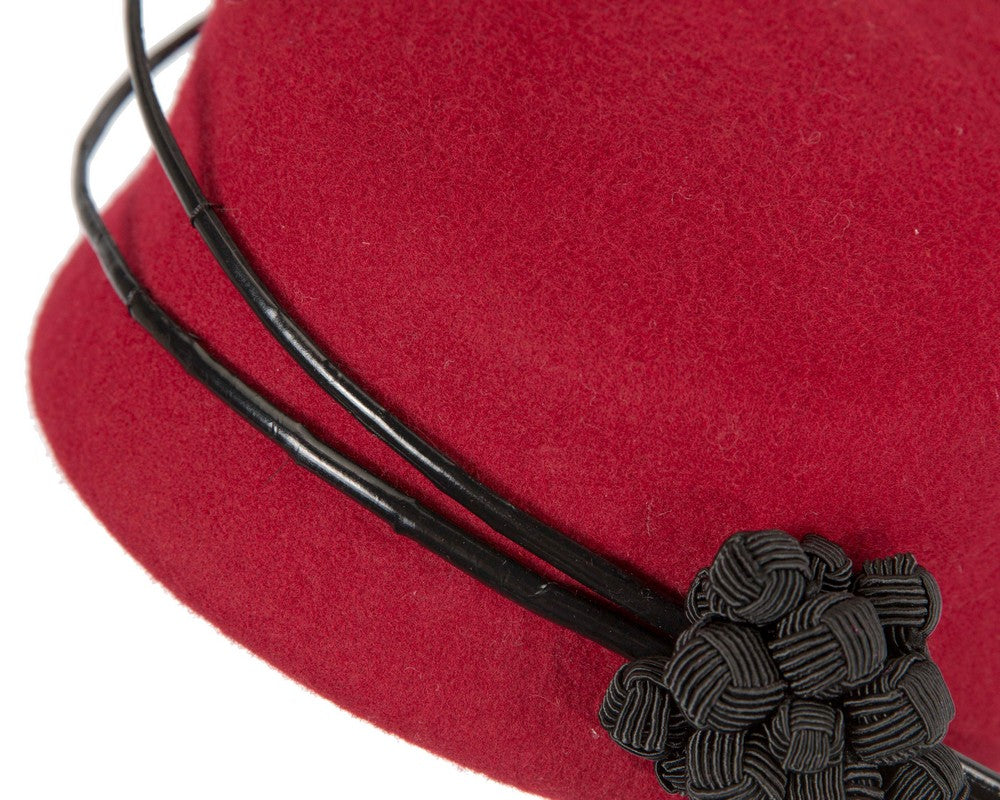 Bespoke red winter racing fascinator by Fillies Collection F675