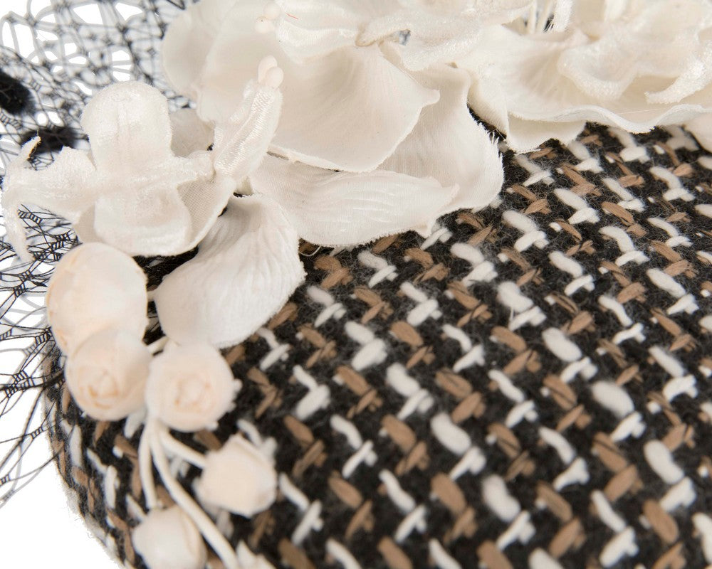 Winter racing pillbox fascinator by Fillies Collection