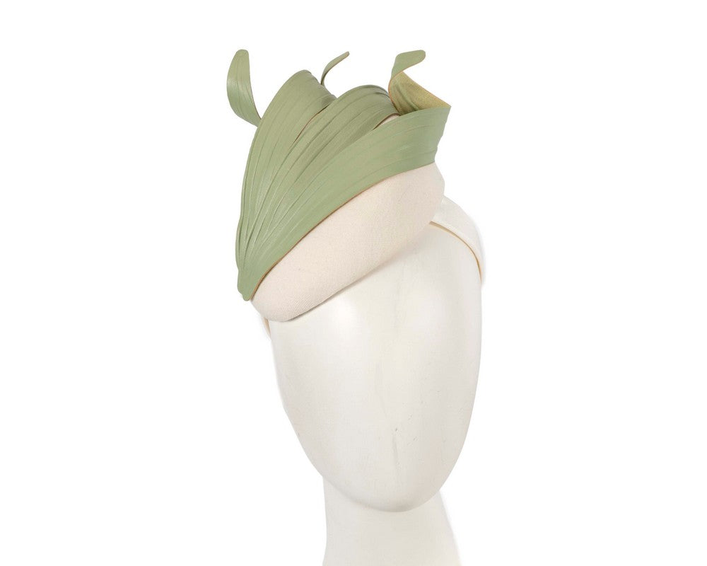 Cream & green winter racing fascinator by Fillies Collection
