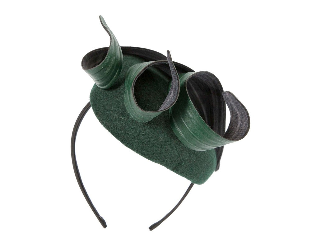 Green winter racing fascinator by Fillies Collection
